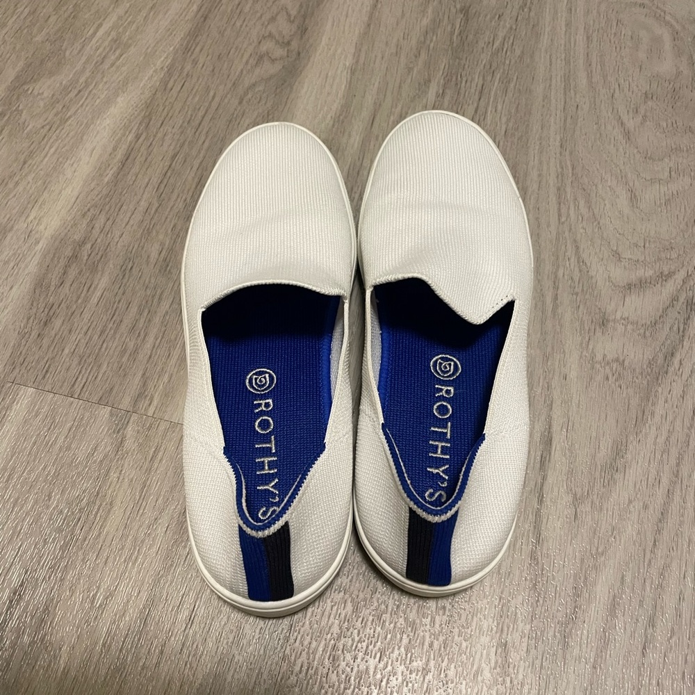 Rothy’s white slip on
